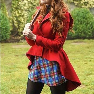 Hooded Wool High Low Jacket